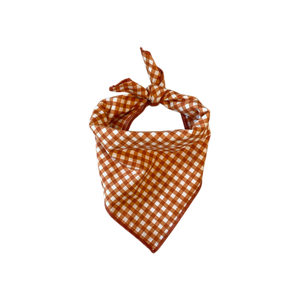 Burnt Orange Gingham Dog Bandana