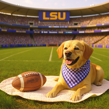 Load image into Gallery viewer, Purple Gingham Dog Bandana

