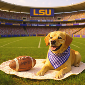 Purple Gingham Dog Bandana