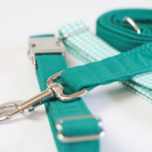 Load image into Gallery viewer, Blue Green Dog Collar &amp; leash Solid Enchanted. 
