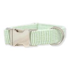Load image into Gallery viewer, Lime Green Seersucker Dog Collar | Clearance
