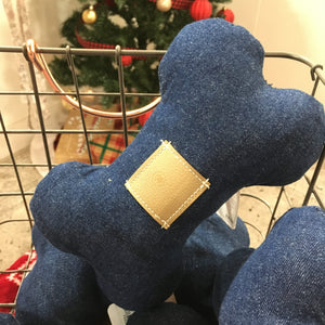 dog toy blue jean canvas | The Oxford Dog