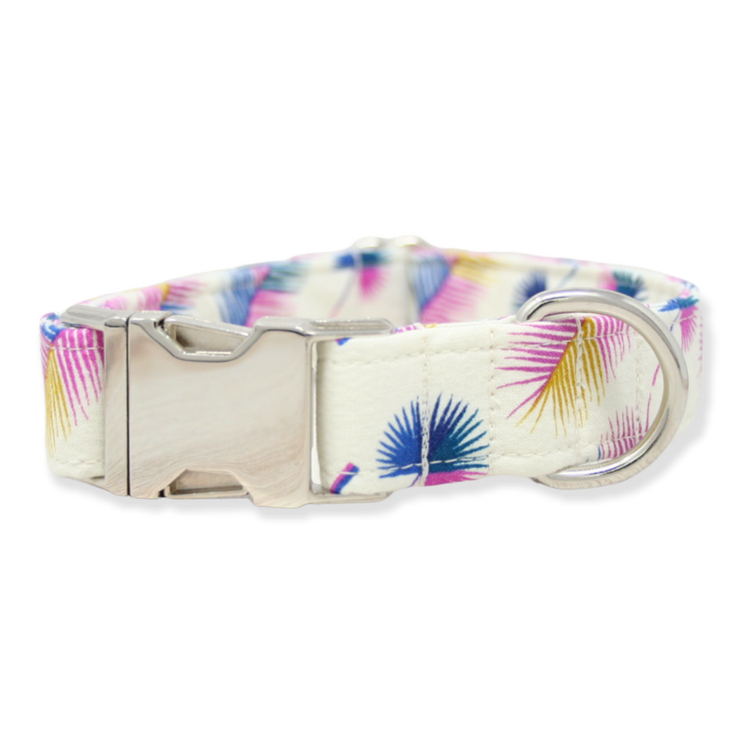 Pink Lagoon Feathers Dog Collar | Clearance