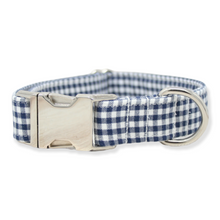 Load image into Gallery viewer, Navy Gingham Dog Collar
