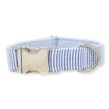 Load image into Gallery viewer, Navy Seersucker Dog Collar | Clearance
