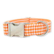 Load image into Gallery viewer, Orange Gingham Dog Collar
