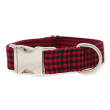 Load image into Gallery viewer, Buffalo Plaid Dog Collar Black &amp; Red
