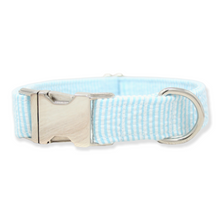Load image into Gallery viewer, Sky Blue Seersucker Dog Collar | Clearance
