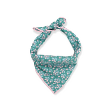 Load image into Gallery viewer, Teal &amp; Pink Flowers Dog Bandana
