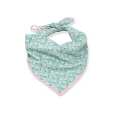 Load image into Gallery viewer, Teal &amp; White Flowers Dog Bandana
