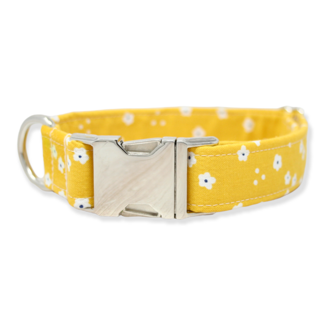Yellow Daisy Floral Dog Collar