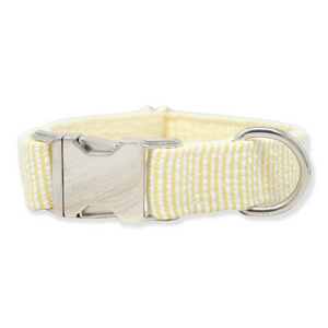 Yellow Seersucker Dog Collar | Clearance