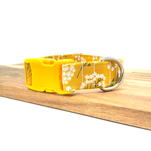 Yellow Mustard floral dog collar from The Oxford Dog. 